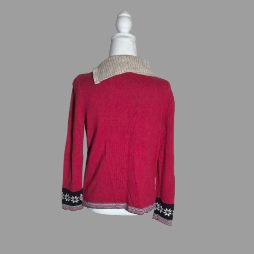 Source Unknown Multicolor Patchwork Turtleneck Sw… - image 2